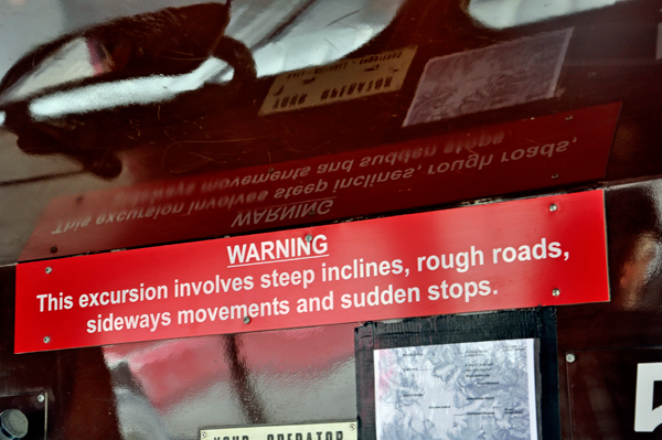 warning sign about the excursion